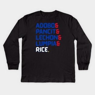 Adobo & Pancit & Lechon & Lumpia & Rice. - PI Colors Kids Long Sleeve T-Shirt